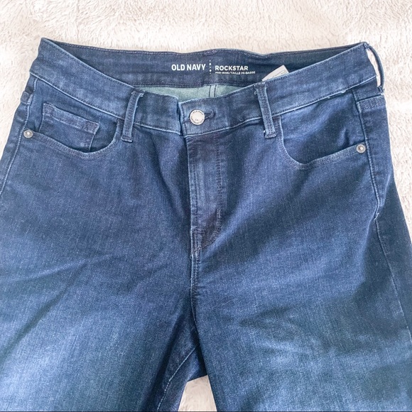 Old Navy Rockstar Jeans Dark Wash Mid Rise Size 10 - Picture 3 of 6